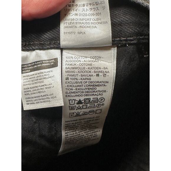 Levi's '94 Baggy Wide Leg Mid-Rise Jeans Black Faded Wash 25 x 31 Women's - Picture 8 of 10